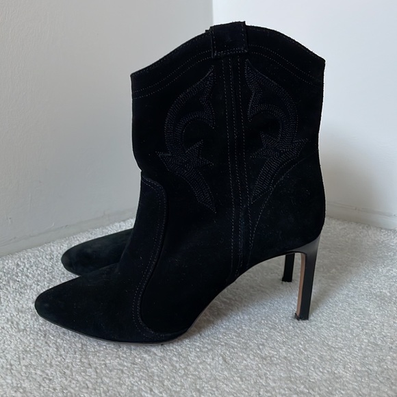 ba&sh caitlin suede ankle boots black sz 37 - Picture 4 of 8